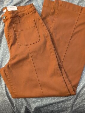 LC Lauren Conrad Rust Brown Straight-Leg Chinos